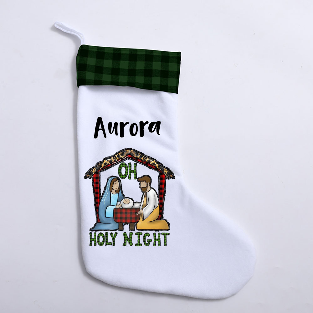 Oh Holy Night Christian Christmas Stocking
