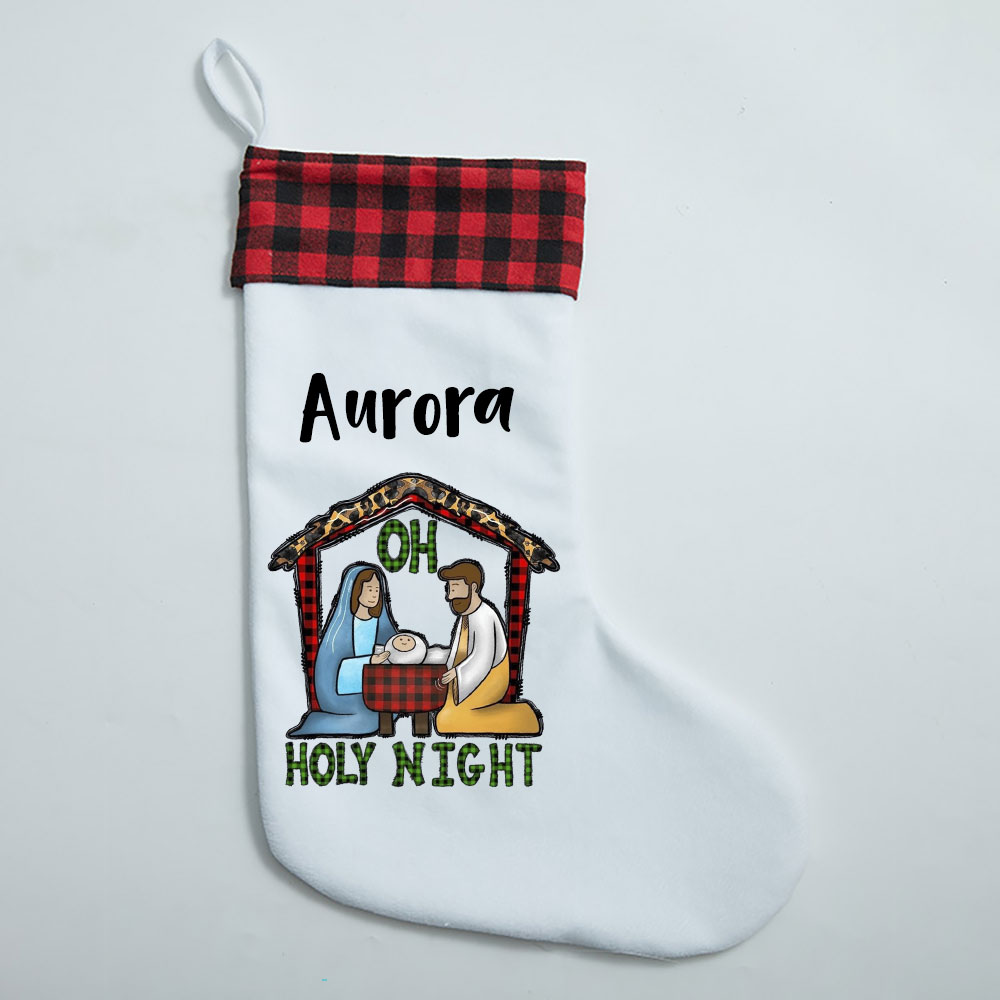 Oh Holy Night Christian Christmas Stocking