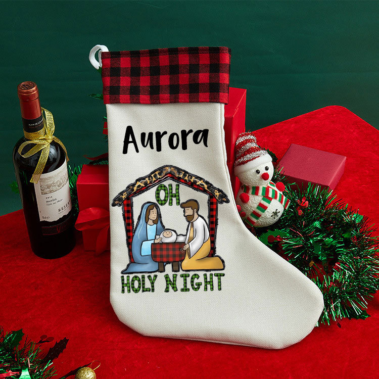 Oh Holy Night Christian Christmas Stocking