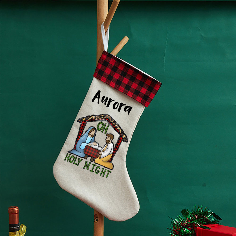 Oh Holy Night Christian Christmas Stocking