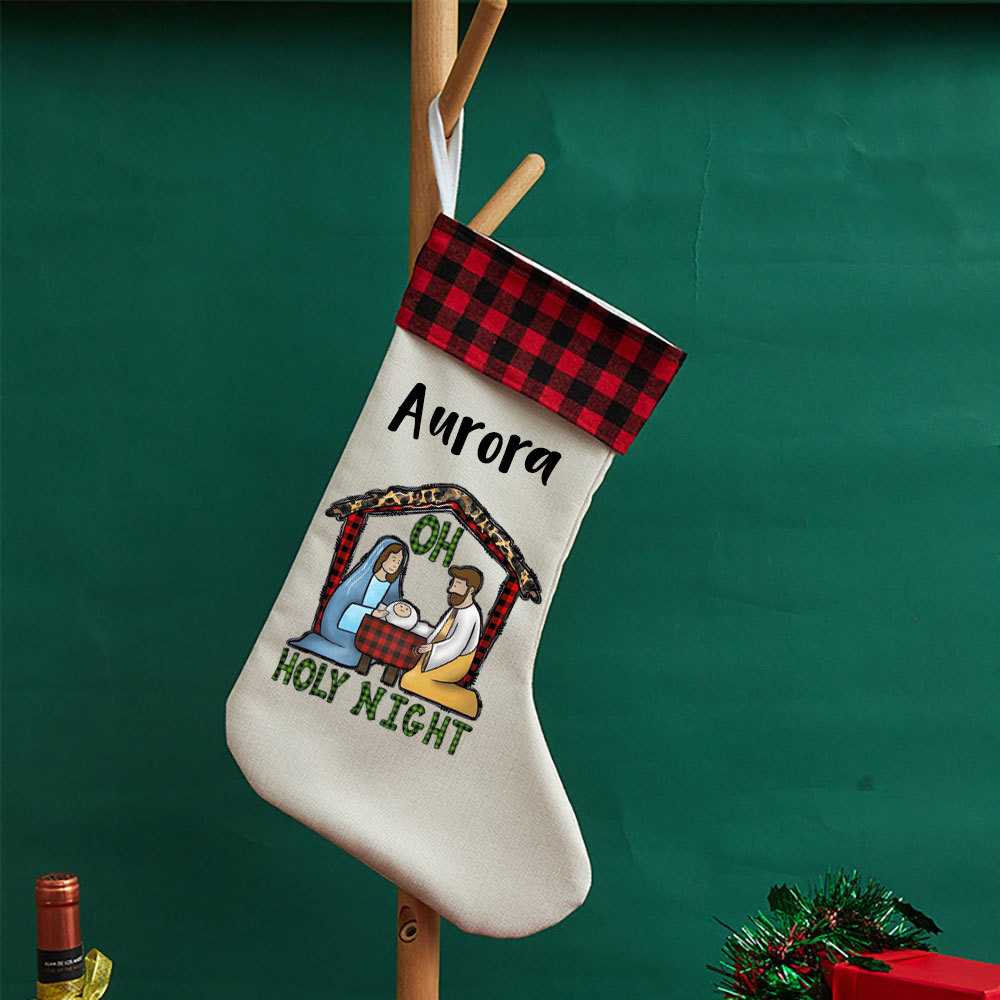 Oh Holy Night Christian Christmas Stocking