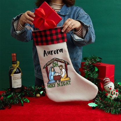 Oh Holy Night Christian Christmas Stocking