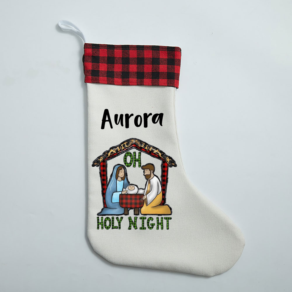 Oh Holy Night Christian Christmas Stocking