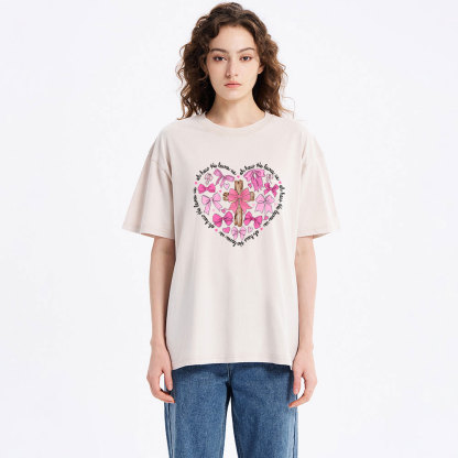 Oh How He Loves Us Jesus Valentine Christian Washed T-Shirt