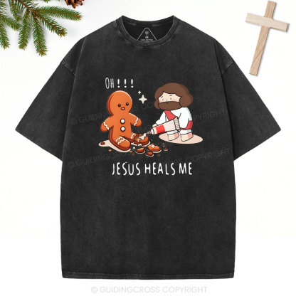 Oh！Jesus Heals Me Christian Washed T-Shirt