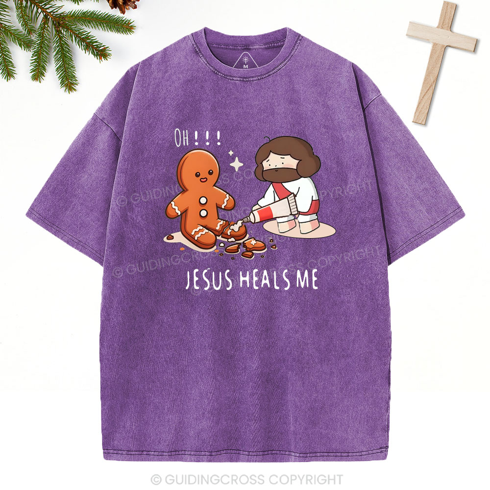 Oh！Jesus Heals Me Christian Washed T-Shirt