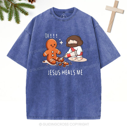 Oh！Jesus Heals Me Christian Washed T-Shirt