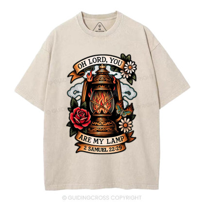 Oh Lord,You Are My Lamp Christian Washed T-Shirt
