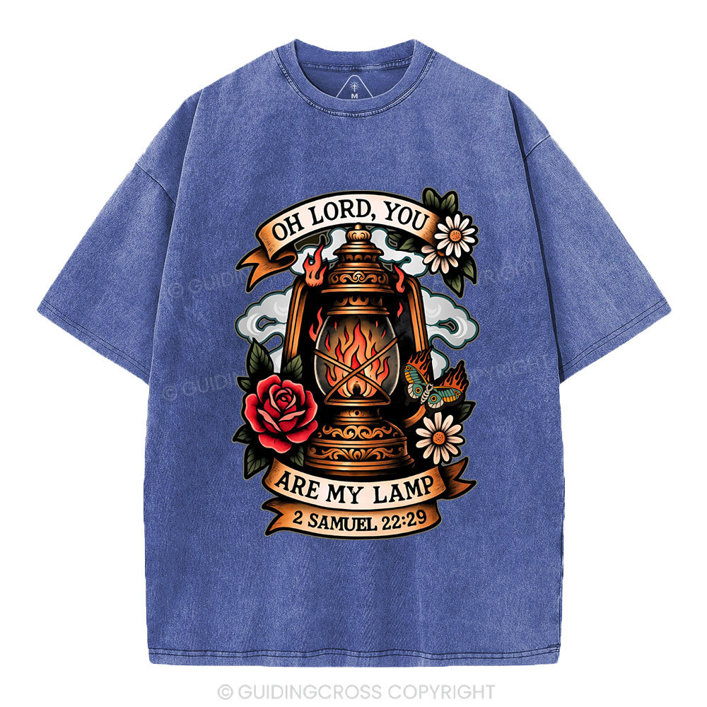 Oh Lord,You Are My Lamp Christian Washed T-Shirt