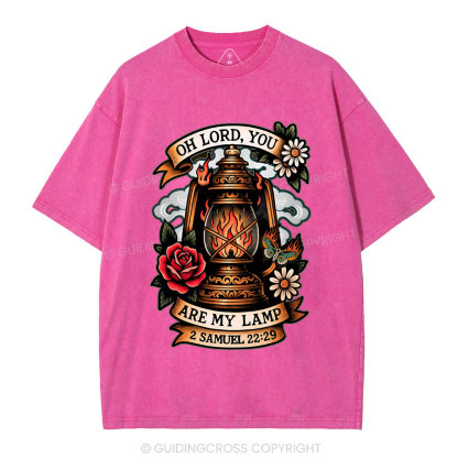 Oh Lord,You Are My Lamp Christian Washed T-Shirt