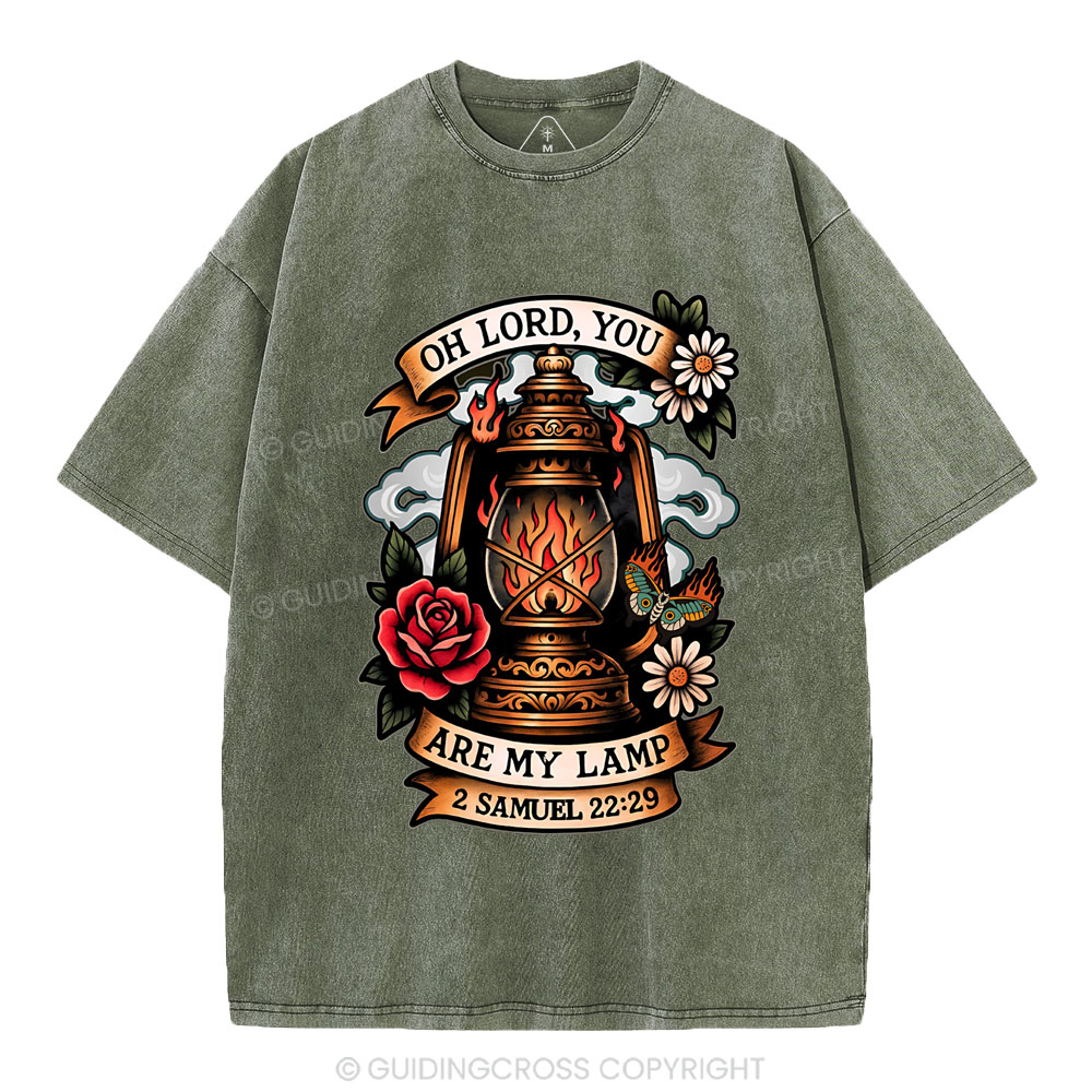 Oh Lord,You Are My Lamp Christian Washed T-Shirt