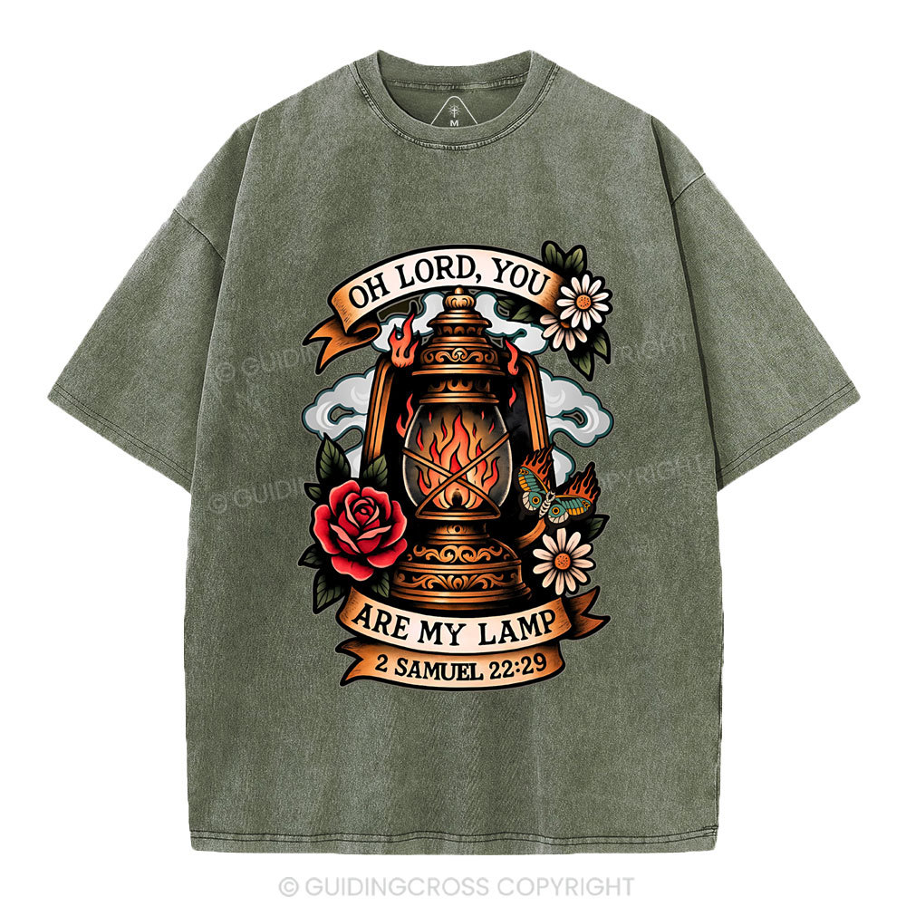 Oh Lord,You Are My Lamp Christian Washed T-Shirt