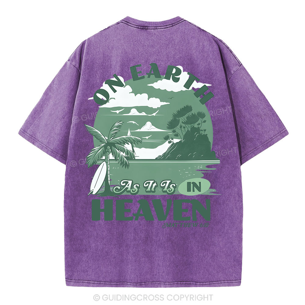 On Earth As It Is In Heaven Christian Washed T-Shirt