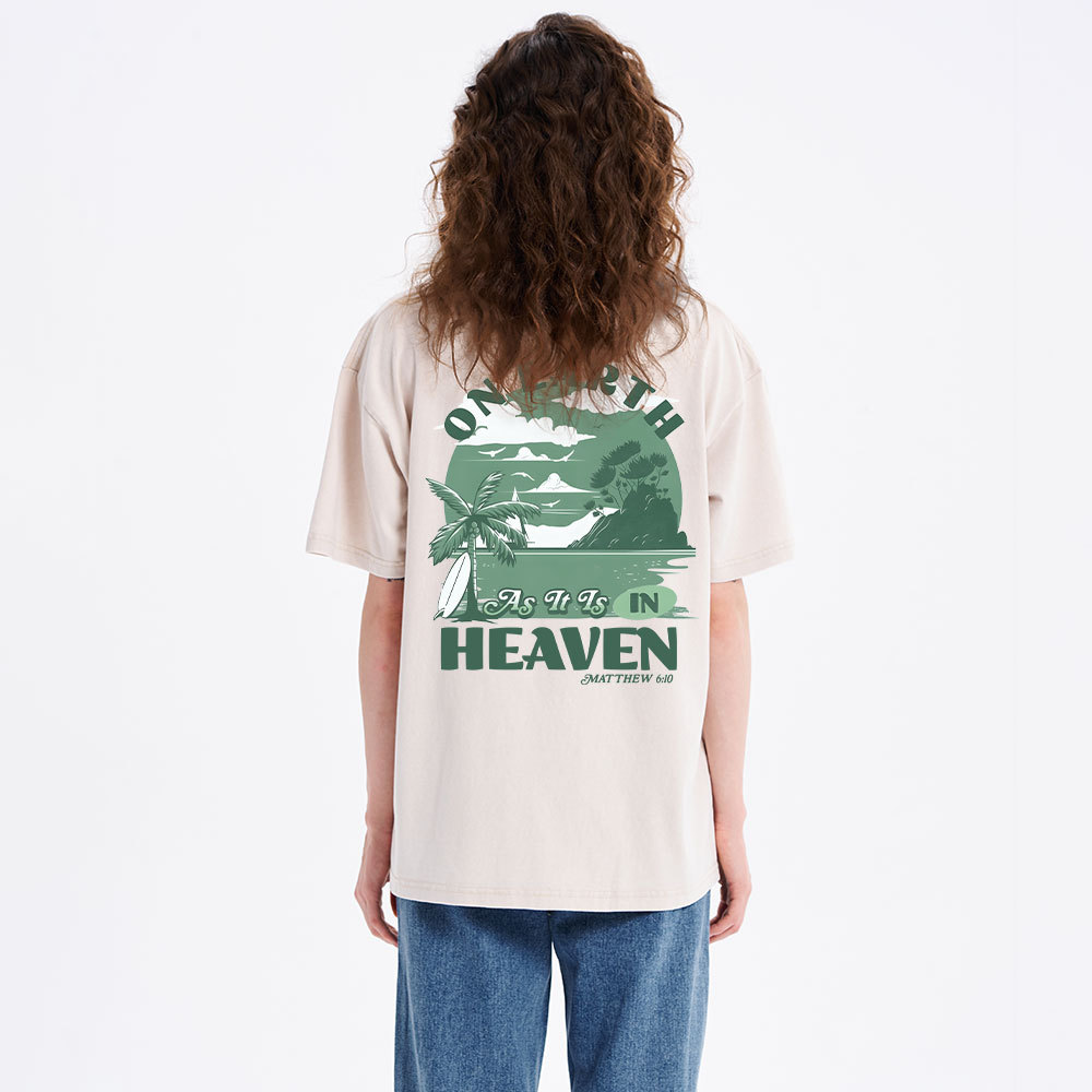 On Earth As It Is In Heaven Christian Washed T-Shirt