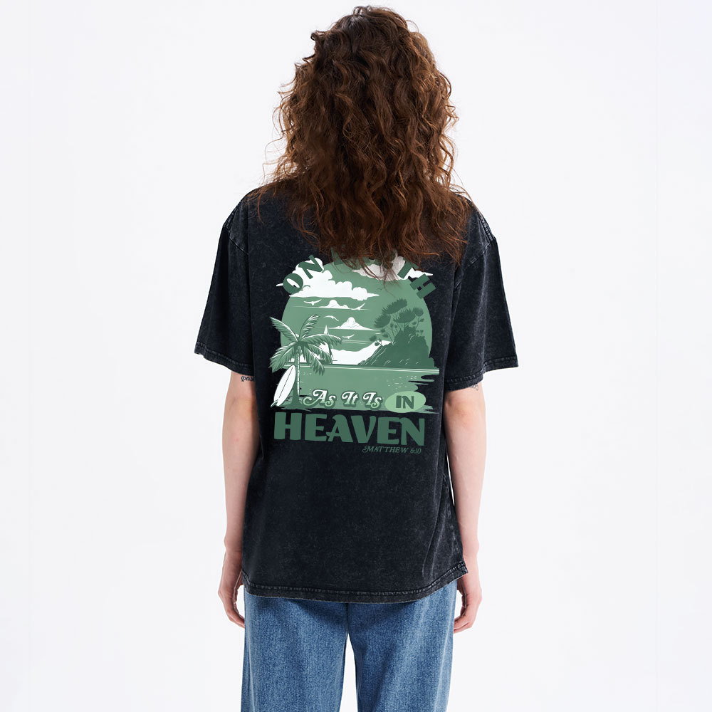On Earth As It Is In Heaven Christian Washed T-Shirt