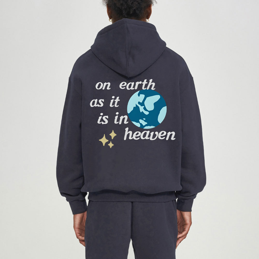 On Erath As It Is In Heaven Christian Fleece Hoodie Set