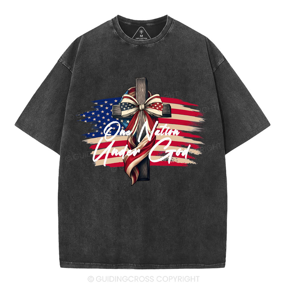 On Nation Under God Beauty Christian Washed T-Shirt