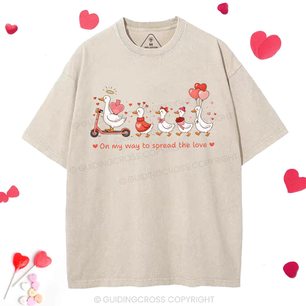 One My Way To Spread The Love Christian Washed T-Shirt