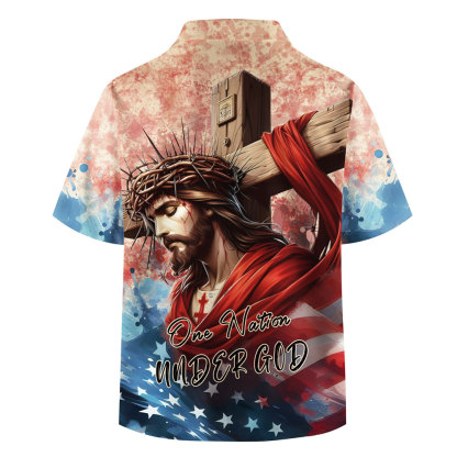 One Nation Under God Christian Hawaiian Shirt 