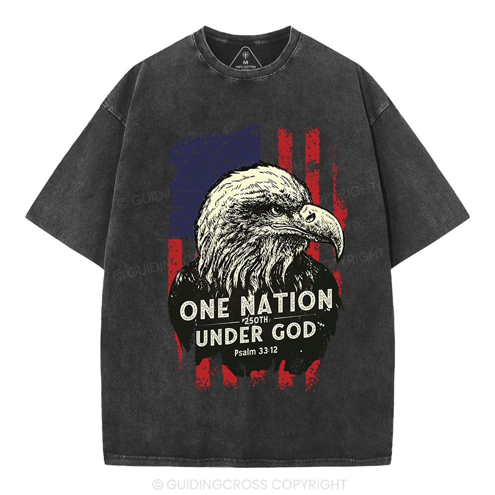 One Nation Under God Christian Washed T-Shirt