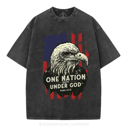 One Nation Under God Christian Washed T-Shirt