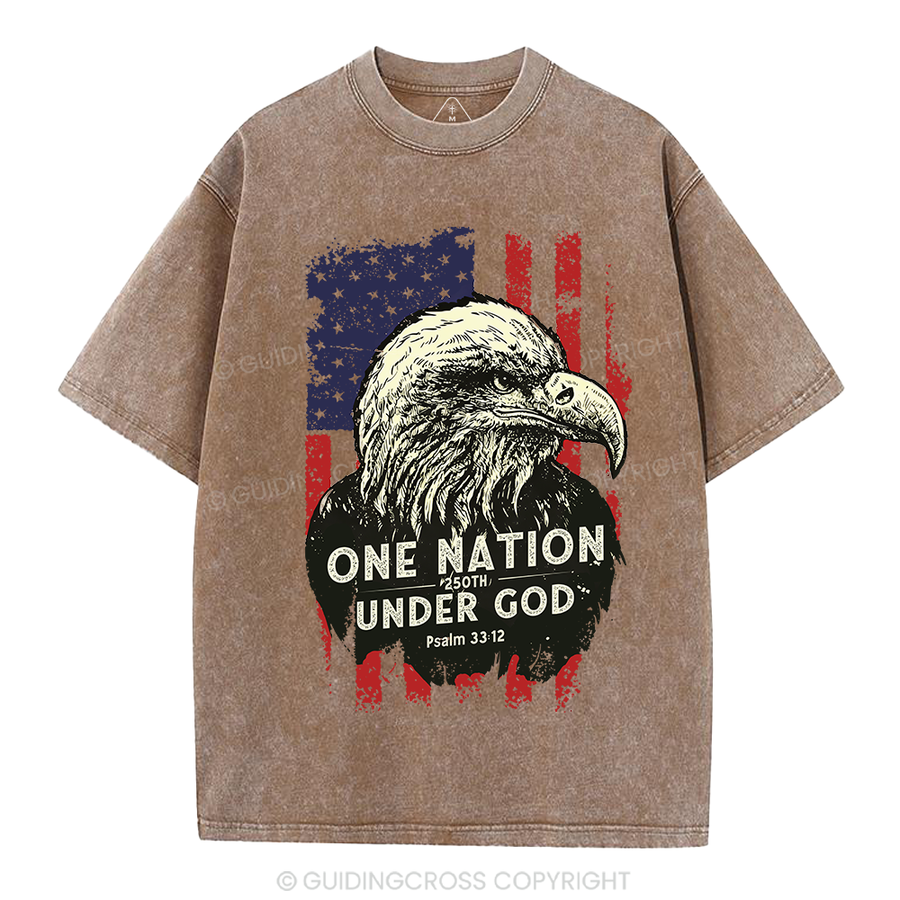One Nation Under God Christian Washed T-Shirt