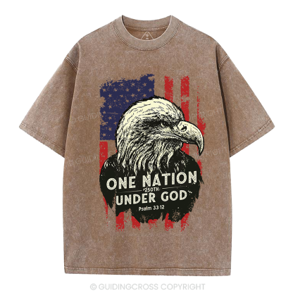 One Nation Under God Christian Washed T-Shirt