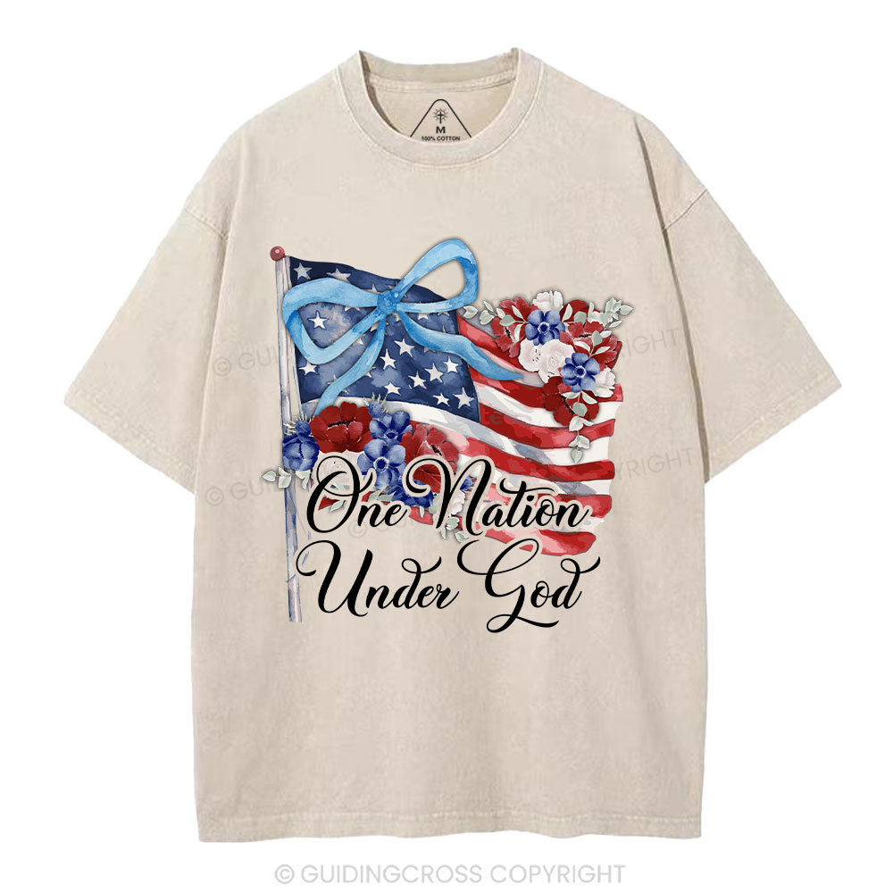One Nation Under God Christian Washed T-Shirt