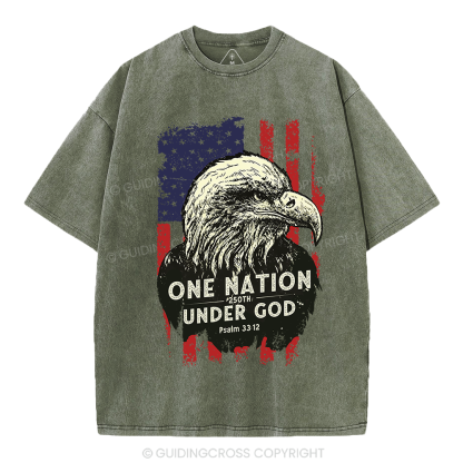 One Nation Under God Christian Washed T-Shirt