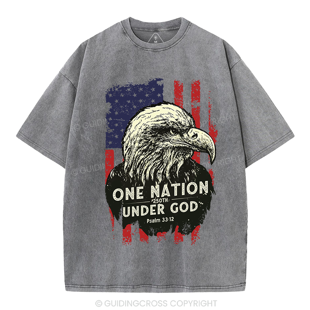One Nation Under God Christian Washed T-Shirt