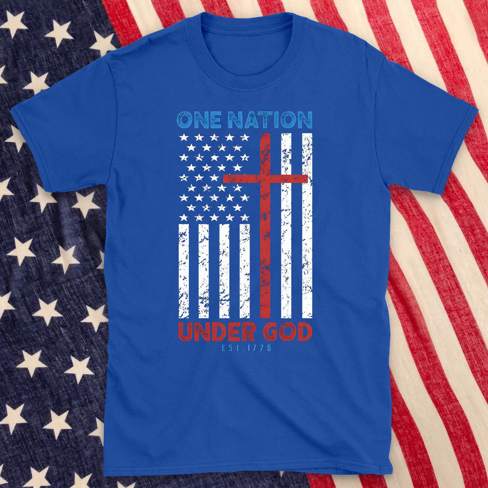 One Nation Under God Christian Washed T-Shirt