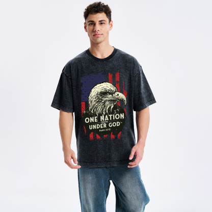 One Nation Under God Christian Washed T-Shirt