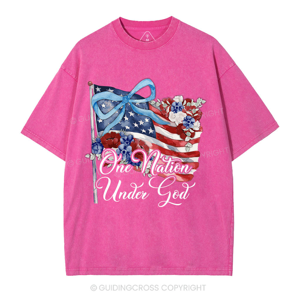 One Nation Under God Christian Washed T-Shirt