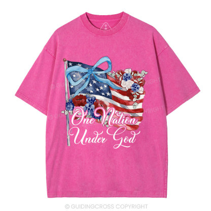 One Nation Under God Christian Washed T-Shirt