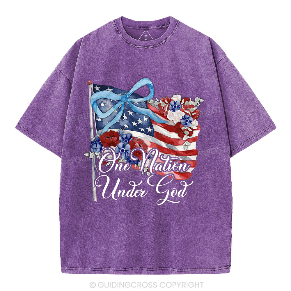 One Nation Under God Christian Washed T-Shirt