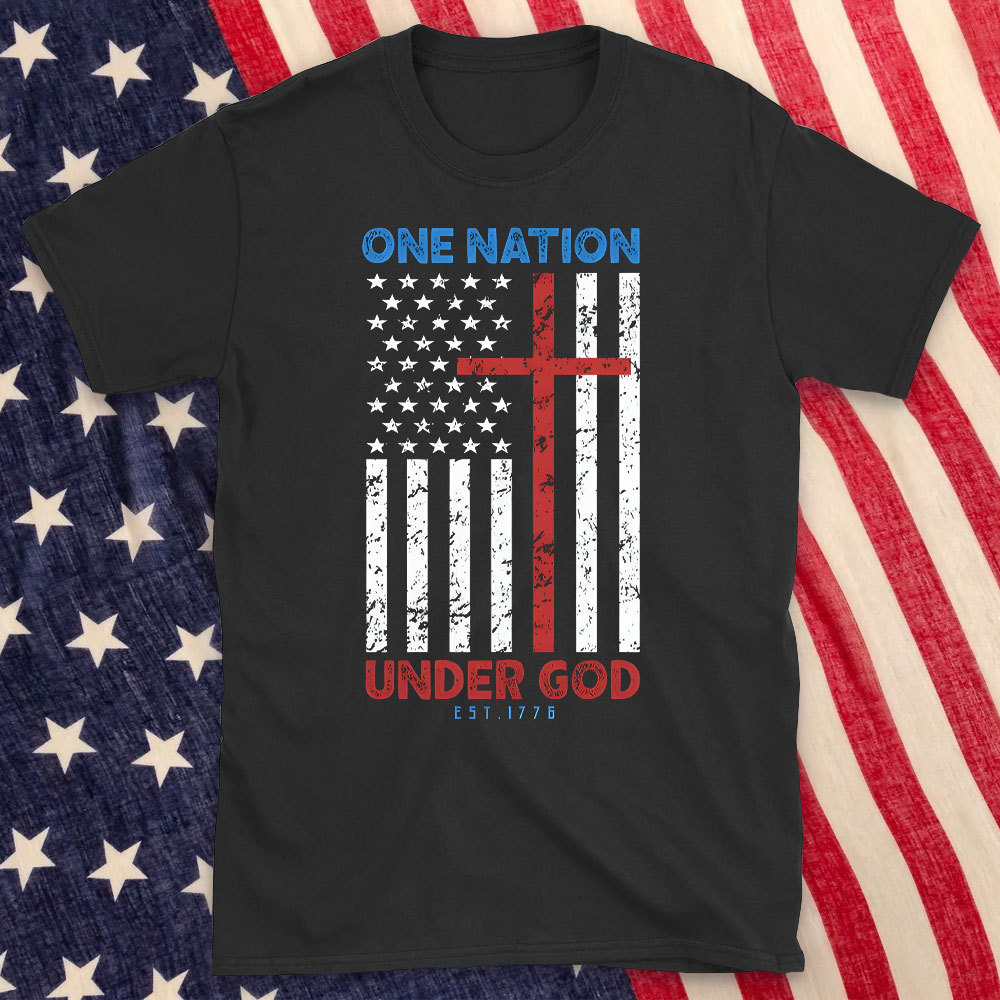 One Nation Under God Christian Washed T-Shirt