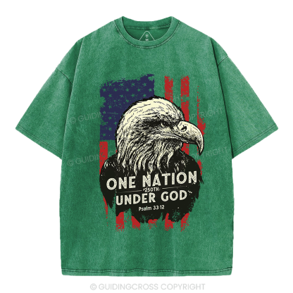 One Nation Under God Christian Washed T-Shirt