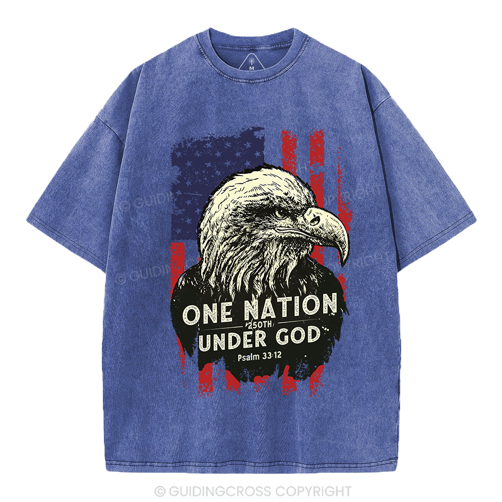 One Nation Under God Christian Washed T-Shirt