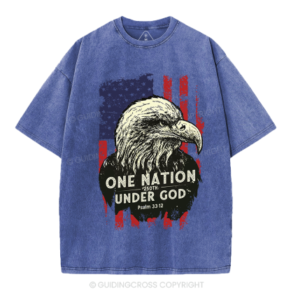 One Nation Under God Christian Washed T-Shirt