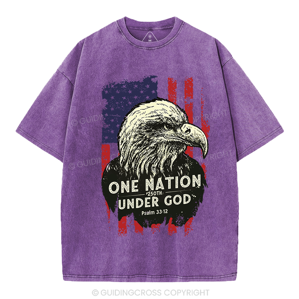 One Nation Under God Christian Washed T-Shirt