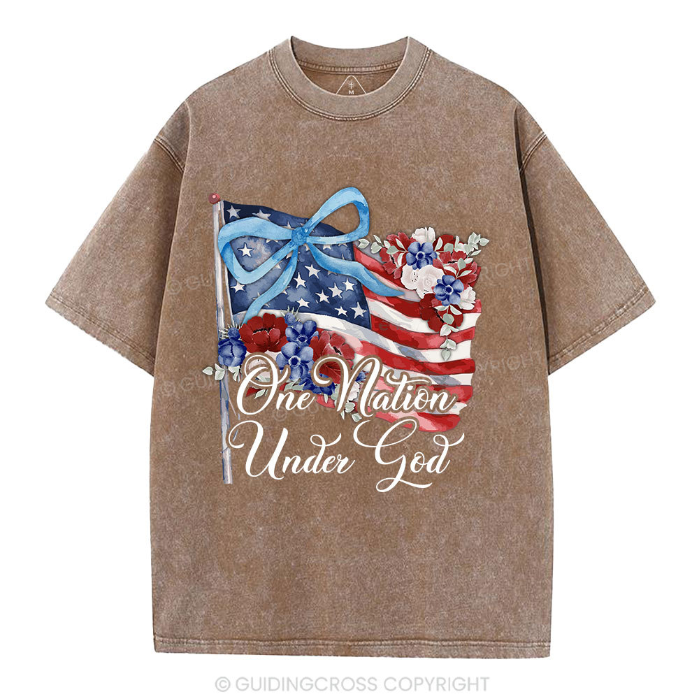One Nation Under God Christian Washed T-Shirt