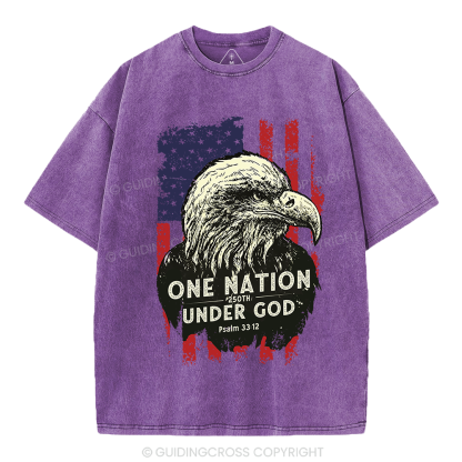 One Nation Under God Christian Washed T-Shirt