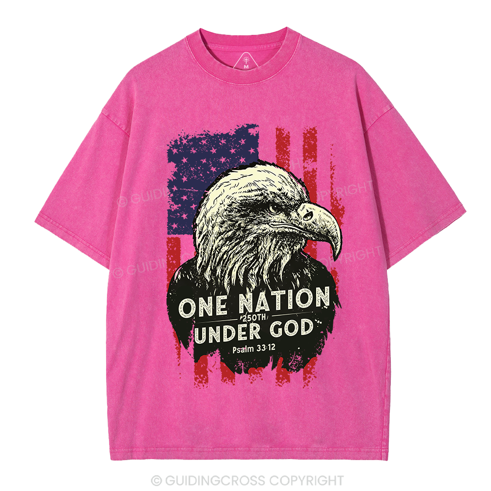 One Nation Under God Christian Washed T-Shirt
