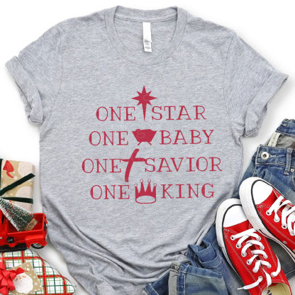 One Star One Baby One King Christian Christmas T-Shirt