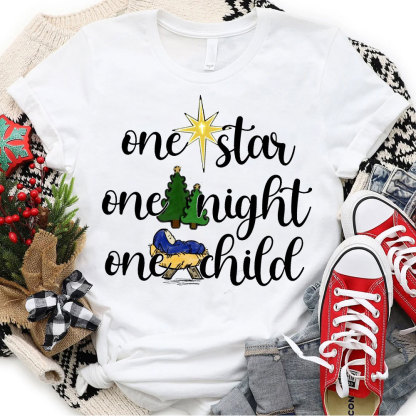 One Star One Night One Child Christian Christmas T-Shirt