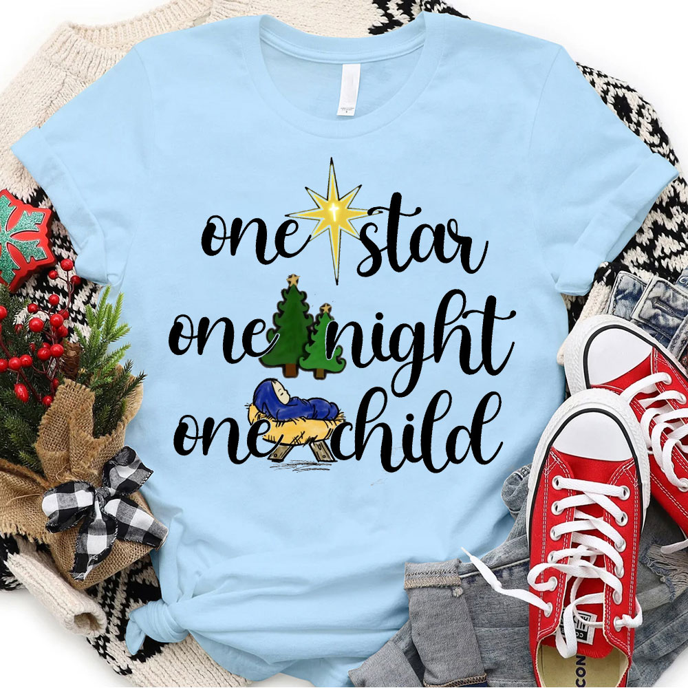 One Star One Night One Child Christian Christmas T-Shirt