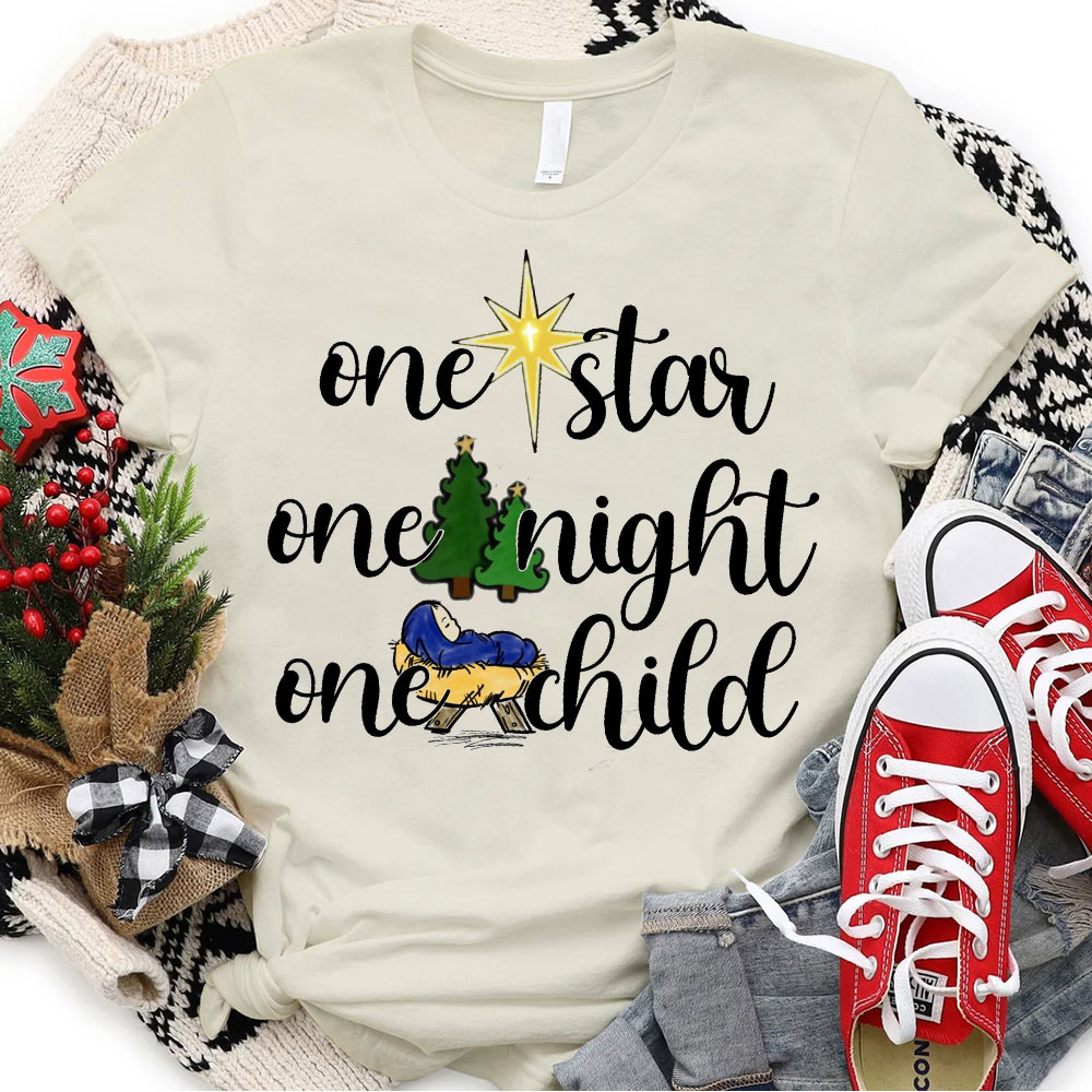 One Star One Night One Child Christian Christmas T-Shirt