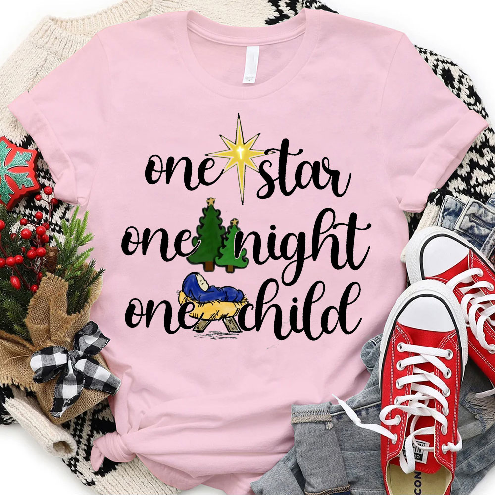 One Star One Night One Child Christian Christmas T-Shirt