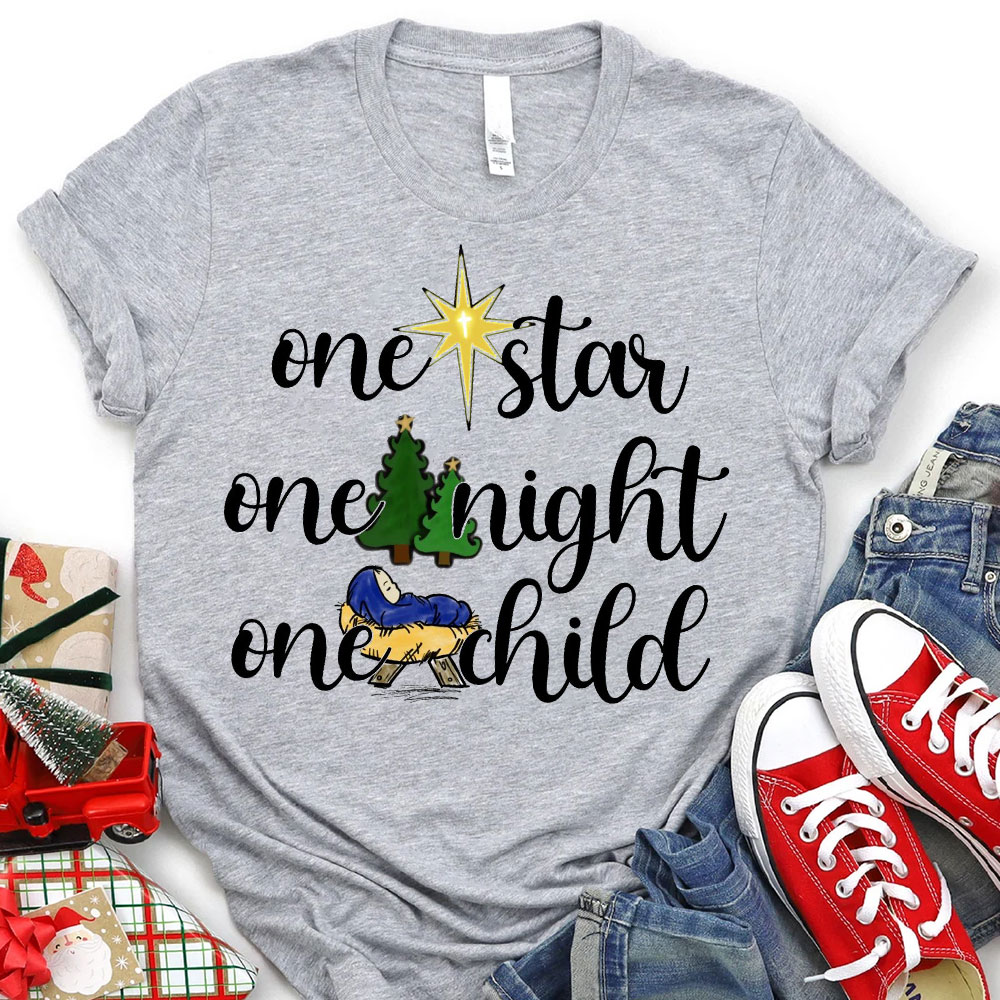 One Star One Night One Child Christian Christmas T-Shirt