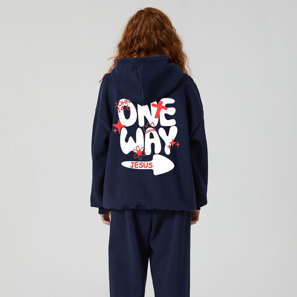 One Way Jesus Christian Premium Fleece Hoodie Set
